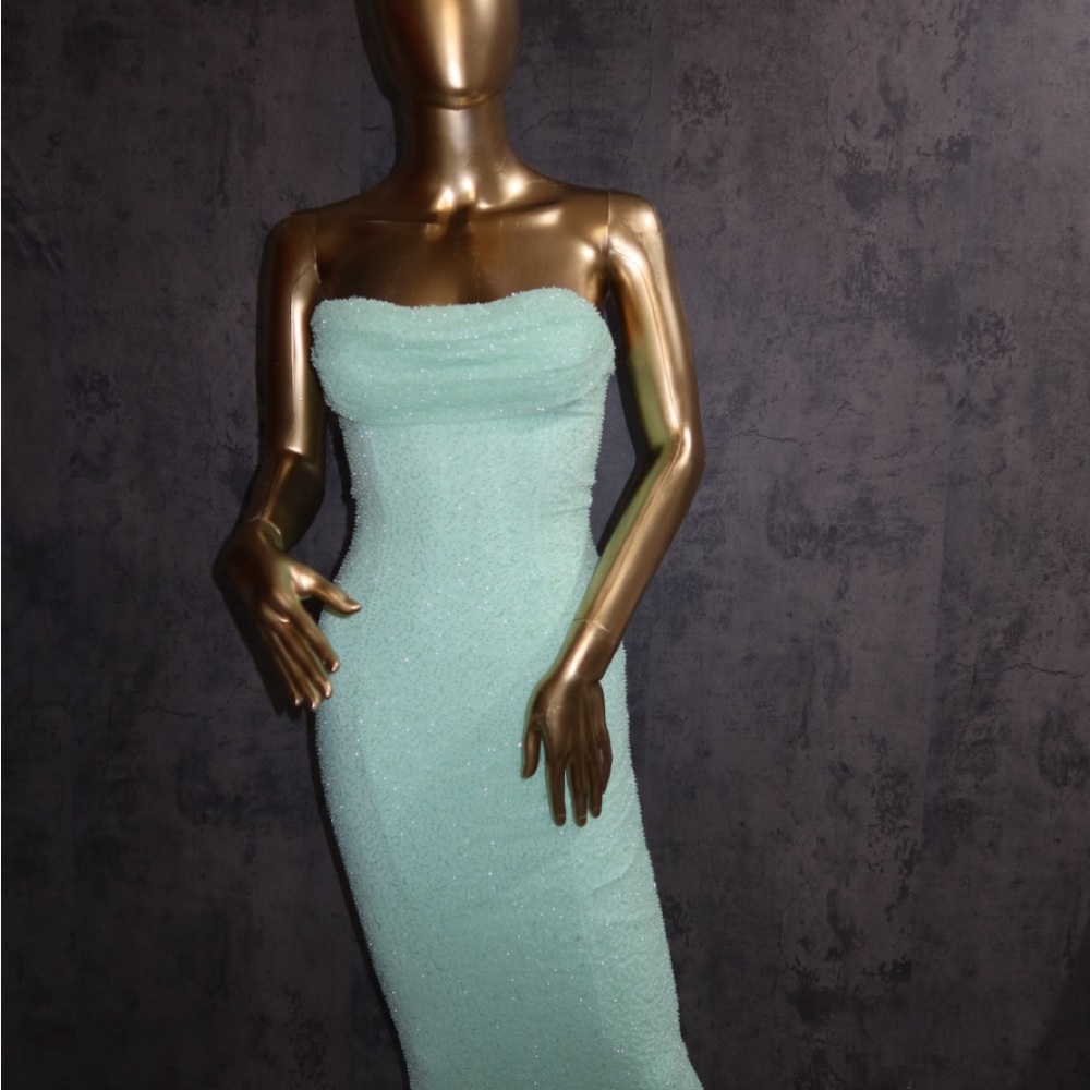 Oh Polly Strapless Mint Dress